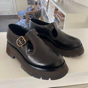 3.1 Phillip Lim - Kate Leather Mary Jane Loafers - Size 37.5